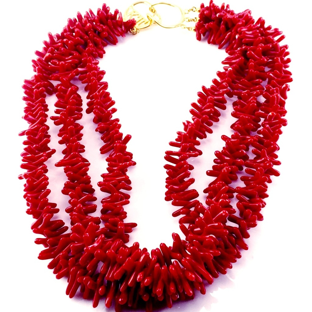 RARE KENNETH J LANE FAUX CORAL NECKLACE